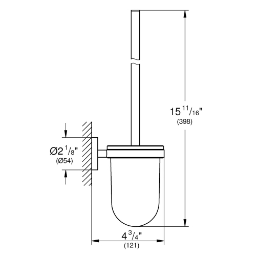 Grohe Tuvalet Fırçalık Essentials Brushed Hard Graphite - 40374AL1 - Thumbnail