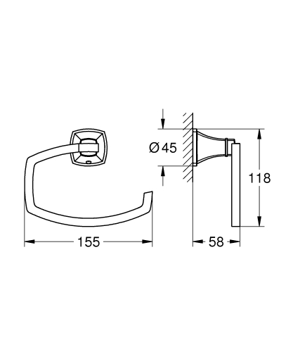 Grohe Tuvalet Kağıtlığı Grandera Krom/Altın - 40908IG0 - Thumbnail