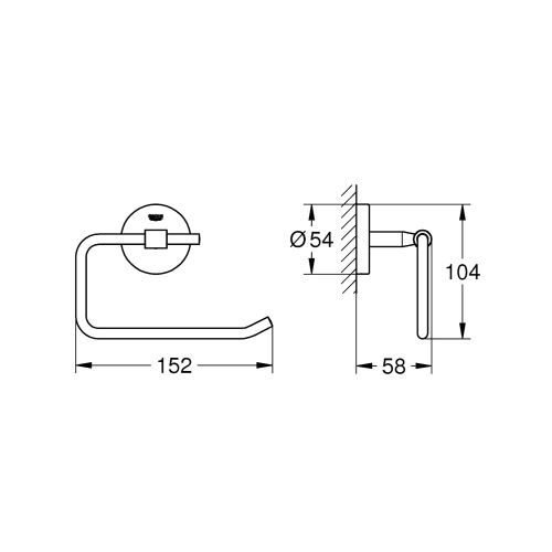 Grohe Tuvalet Kağıtlık BauCosmopolitan Krom - 40457001 - Thumbnail