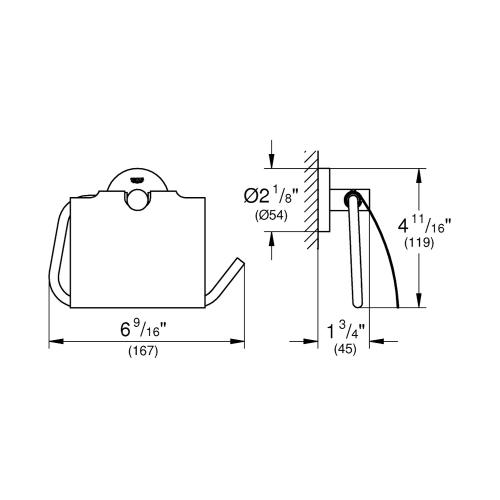 Grohe Tuvalet Kağıtlık Essentials Brushed Hard Graphite - 40367AL1 - Thumbnail