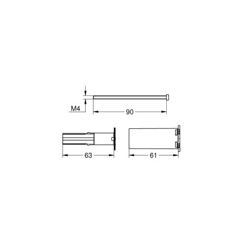 Grohe Universal Çiift Çıkışlı Termostat Uzantısı, 25 Mm - 14058000 - Thumbnail