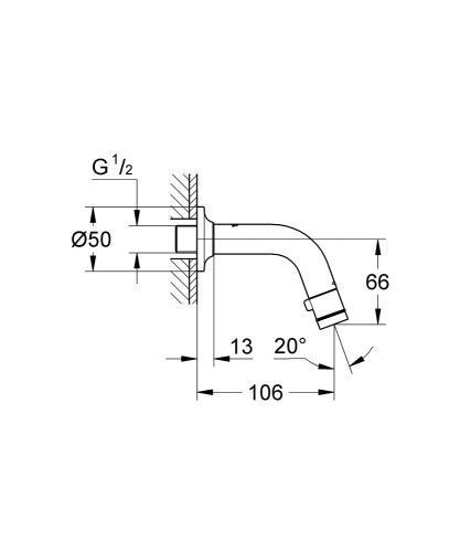 Grohe Universal Duvardan Tek akımlı Musluk -20205000 - Thumbnail