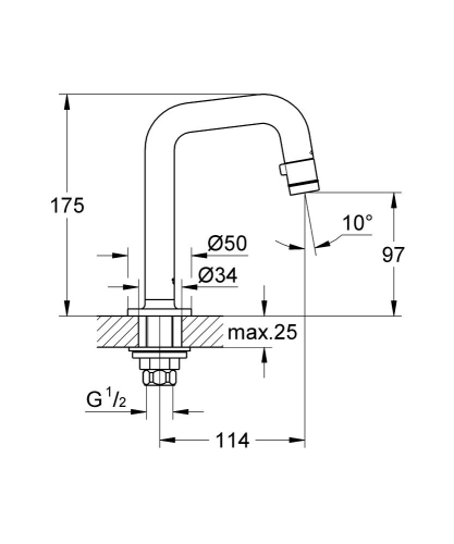 Grohe Lavabo Bataryası Tezgahtan Tek Akımlı Krom -20202000 - Thumbnail