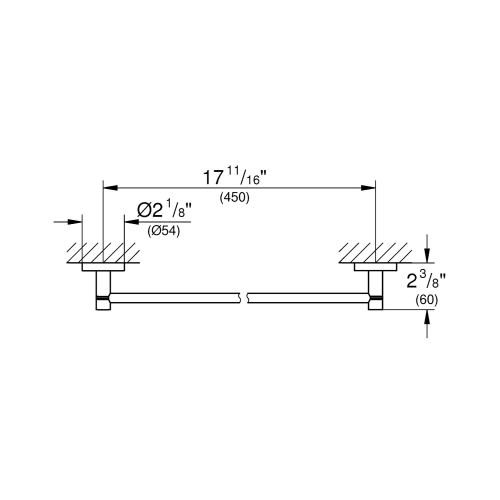 Grohe Uzun Havluluk 45 cm Essentials Brushed Hard Graphite - 40688AL1 - Thumbnail