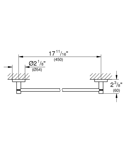 Grohe Uzun Havluluk 45 cm Essentials Brushed Hard Graphite - 40688AL1 - Thumbnail