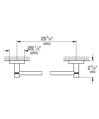 Grohe Uzun Havluluk 60 cm Essentials Brushed Hard Graphite - 40366AL1 - Thumbnail