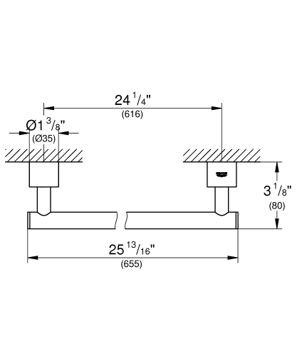 Grohe Uzun Havluluk 66 cm Atrio Krom - 40309003 - Thumbnail