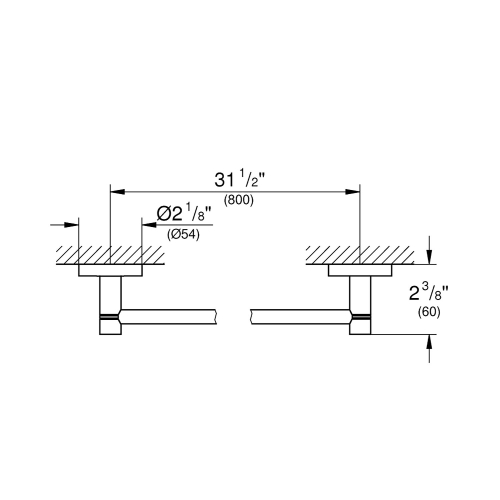 Grohe Uzun Havluluk 80 cm Essentials Hard Graphite - 40386A01 - Thumbnail