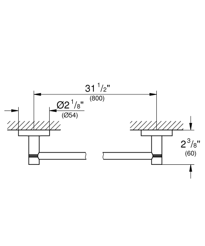 Grohe Uzun Havluluk 80 cm Essentials Hard Graphite - 40386A01 - Thumbnail