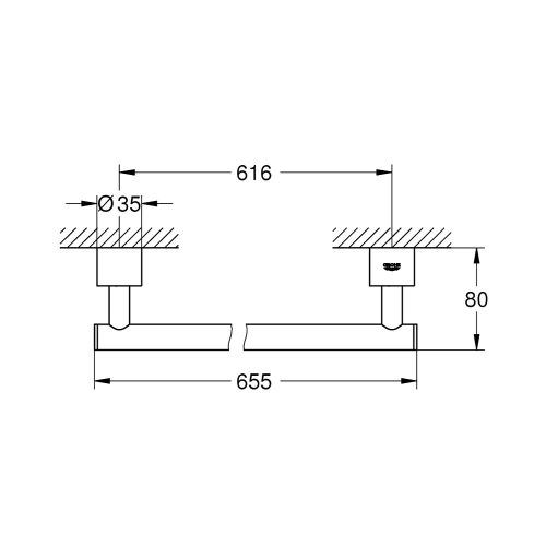 Grohe Uzun Havluluk Atrio 66 cm Brushed Hard Graphite - 40309AL3 - Thumbnail