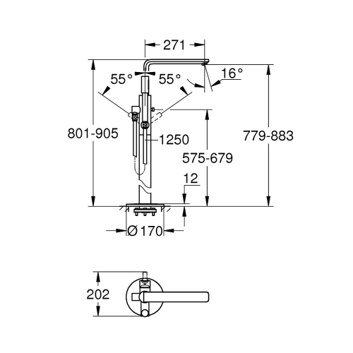 Grohe Yerden Ayaklı Küvet Bataryası Lineare Krom - 23792001 - Thumbnail