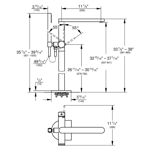 Grohe Yerden Ayaklı Küvet Bataryası Plus Krom - 23846003 - Thumbnail