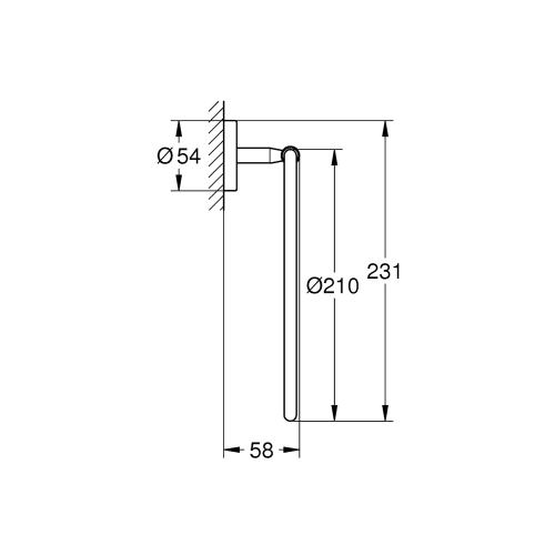 Grohe Yuvarlak Havluluk BauCosmopolitan Krom - 40460001 - Thumbnail