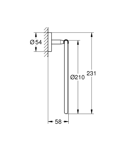 Grohe Yuvarlak Havluluk BauCosmopolitan Krom - 40460001 - Thumbnail