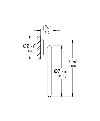 Grohe Yuvarlak Havluluk Essentials Brushed Hard Graphite - 40365AL1 - Thumbnail