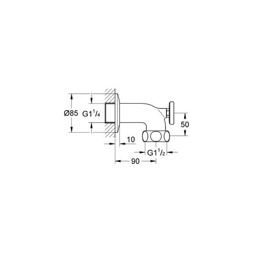 Grohe Grohterm XL Termometreli Su Çıkış Bağlantı Parçası - 12444000 - Thumbnail