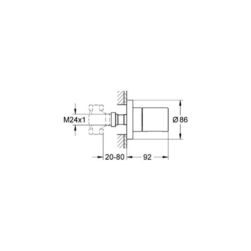 Grohe Grohtherm 3000 Cosmopolitan Ankastre Stop Valf - 19470000 - Thumbnail