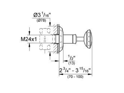 Grohe Kensington Ankastre Stop Valf - 19269000 - Thumbnail