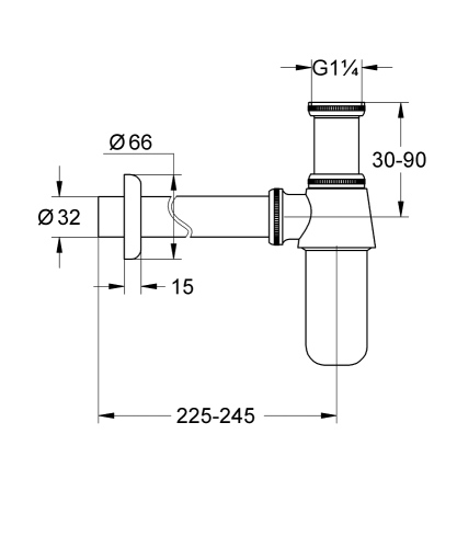 Grohe Lavabo Sifon altı esi 1 1/4