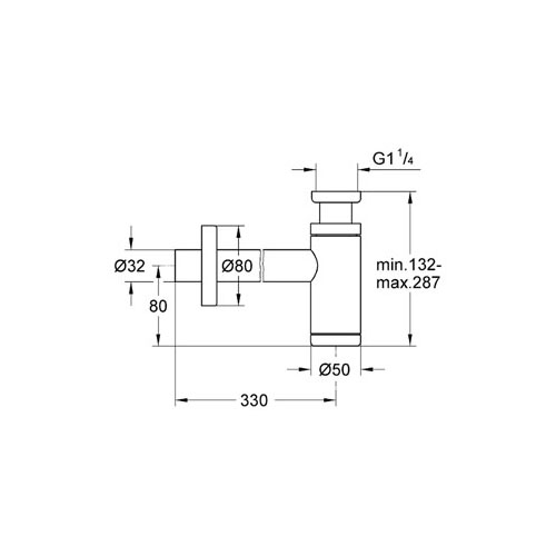 Grohe Lavabo Sifonu 330 mm - 28912000 - Thumbnail