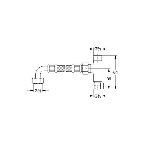 Grohe Mikro Termostat için T ve Esnek Boru - 47533000 - Thumbnail