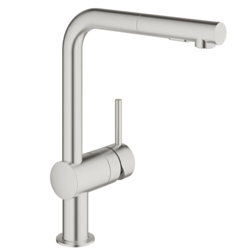 Grohe Eviye Bataryası Spiralli 2 Fonk. Minta Super Steel - 30274DC0 - Thumbnail