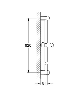 Grohe New Tempesta Duş Sürgüsü 600 mm - 27523000 - Thumbnail