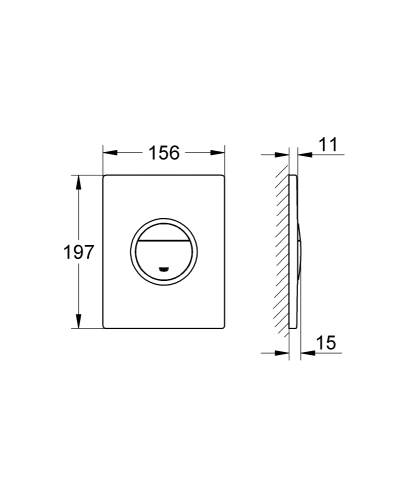 Grohe Gömme Rezervuar Kumanda Paneli Led Işıklı ABS Krom-38809000 - Thumbnail