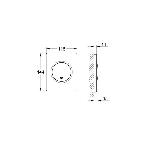 Grohe Ankastre Pisuar Valf Paneli Manuel ABS Krom - 38804000 - Thumbnail