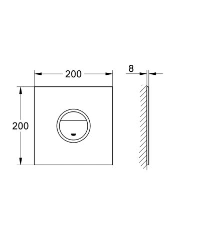 Grohe Gömme Rezervuar Kumanda Paneli Led Işıklı Siyah - 38915KS0 - Thumbnail