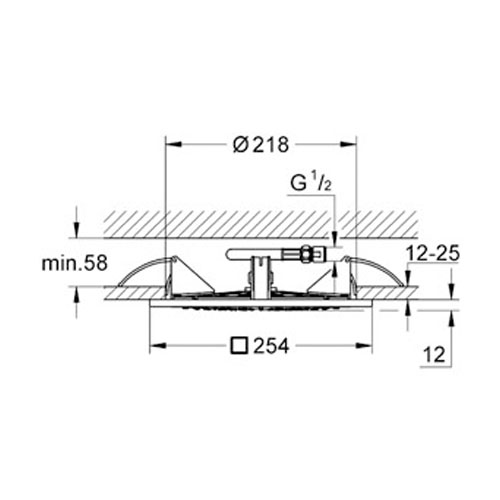 Grohe Rainshower F Gömme Tavan Duşu 25X25 cm - 27467000 - Thumbnail