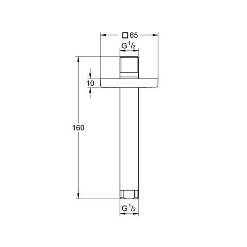 Grohe Rainshower® Tepe Duşu Tavan İniş Borusu 151 mm - 27485000 - Thumbnail