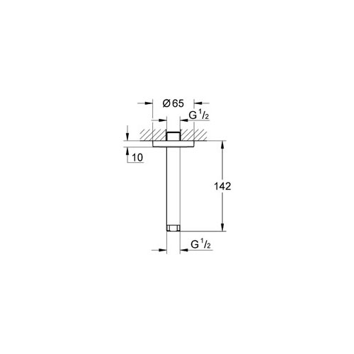 Grohe Rainshower Tavan İniş Borusu 142 mm - 28724000 - Thumbnail