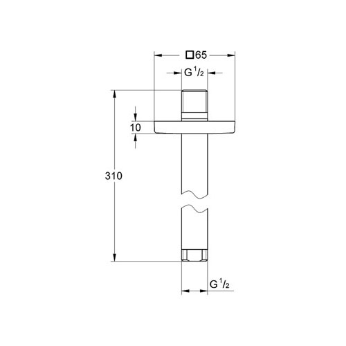 Grohe Rainshower Tepe Duşu Tavan İniş Borusu 292 mm - 27484000 - Thumbnail