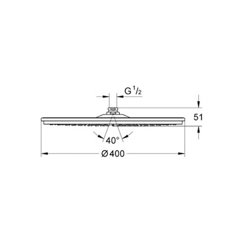 Grohe Rainshower® Cosmopolitan Tepe Duşu Jumbo 40 cm - 28778000 - Thumbnail