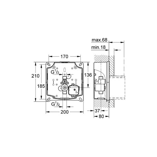 Grohe Rapido U Pisuar İçin Montaj Kutusu - 37338000 - Thumbnail