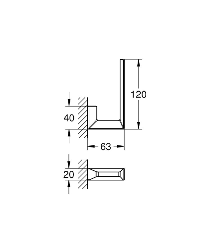 Grohe Selection Cube Yedek Tuvalet Kağıtlığı - 40784000 - Thumbnail