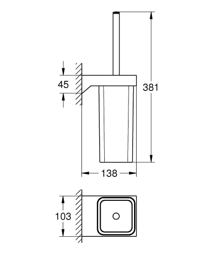 Grohe Selection Cube Tuvalet Fırçası Seti - 40857000 - Thumbnail