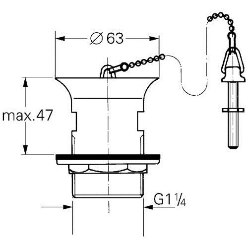 Grohe Lavabo Sifon Tapası - 28940000 - Thumbnail