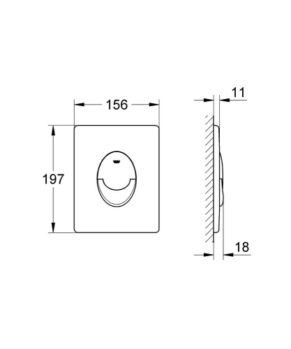 Grohe Gömme Rezervuar Kumanda Paneli ABS Beyaz - 38505SH0 - Thumbnail