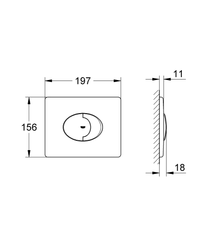 Grohe Gömme Rezervuar Kumanda Paneli Yatay ABS Mat Krom - 38506P00 - Thumbnail