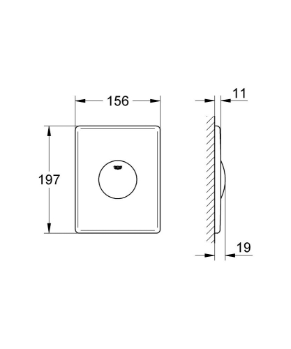 Grohe Gömme Rezervuar Kumanda Paneli Start/Stop ABS Krom-37547000 - Thumbnail