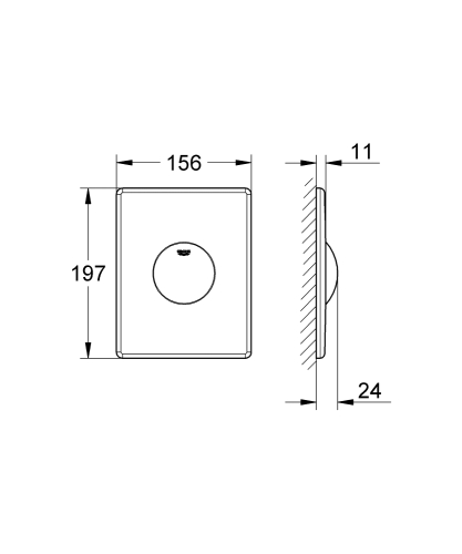 Grohe Gömme Rezervuar Kumanda Paneli ABS Krom - 38573000 - Thumbnail