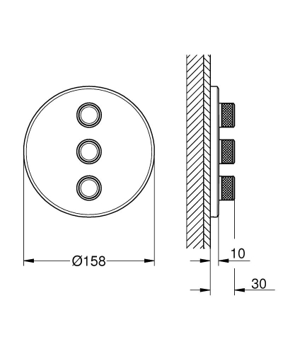 Grohe Grohtherm Smartcontrol Üç Noktadan Akış Kontrollü Kumanda - 29122000 - Thumbnail