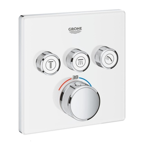 Grohe Grohtherm Smartcontrol Üç Yollu Yön Değiştiricili Ankastre Termostatik Duş Bataryası Beyaz - 29157LS0 - Thumbnail