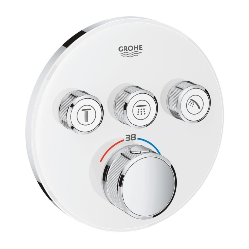 Grohe Grohtherm Smartcontrol Üç Yollu Yön Değiştiricili Ankastre Termostatik Duş Bataryası Beyaz - 29904LS0 - Thumbnail