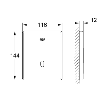 Grohe Fotoselli Ankastre Pisuar Valf Panel Elekt. Paslanmaz Çelik - 37321SD1 - Thumbnail