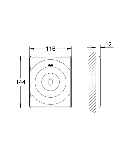 Grohe Fotoselli Ankastre Pisuar Valf Paneli Pilli Krom - 37337001 - Thumbnail