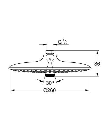 Grohe Tepe Duşu Euphorıa 26 Cm Krom 26457000 - Thumbnail