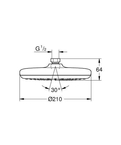 Grohe Tepe Duşu New Tempesta 21 Cm Krom - 26410000 - Thumbnail